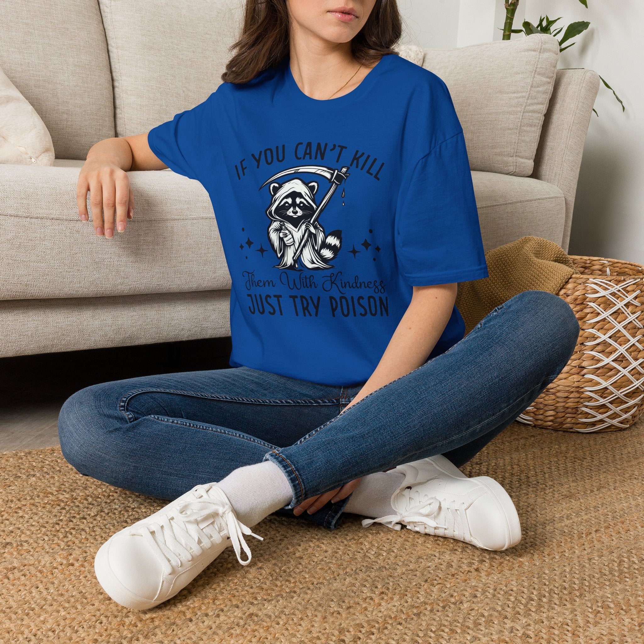 If You Can’t Kill Raccoon Tee — Funny Grim Reaper Graphic T-Shirt