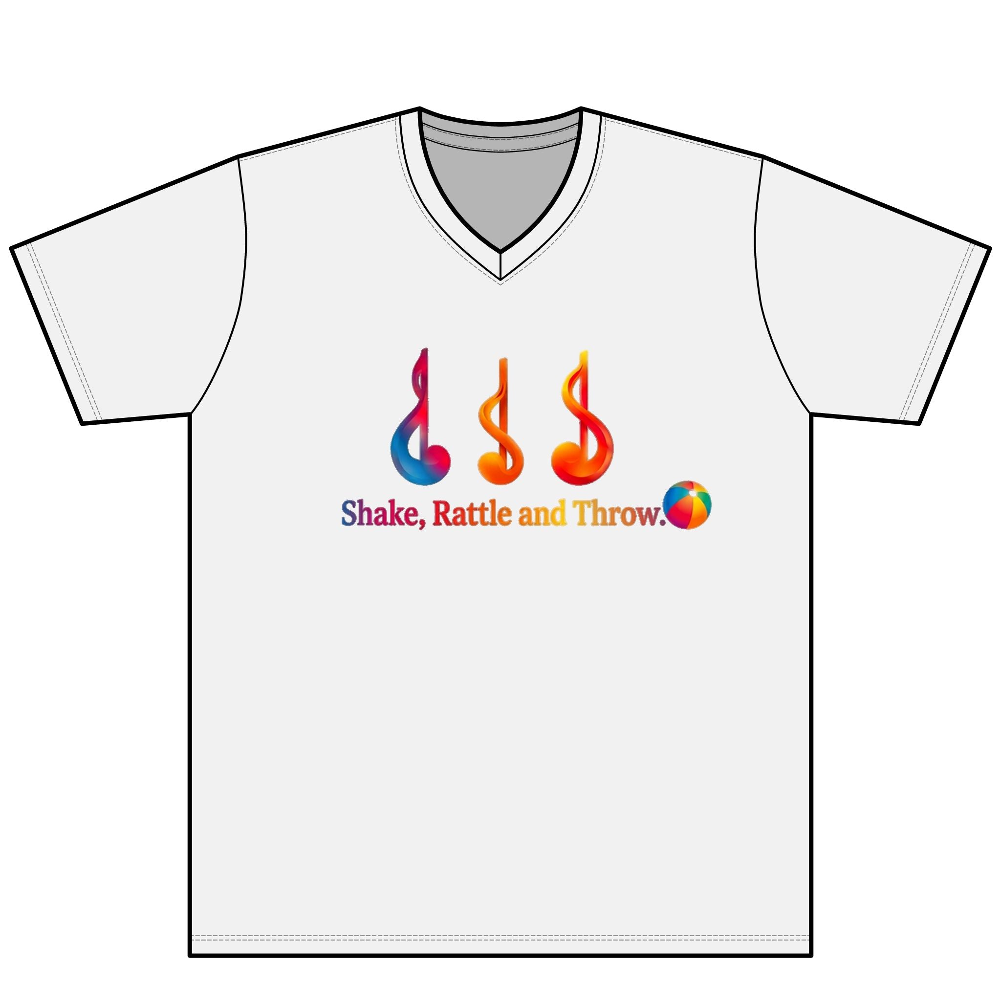 V-Neck T – "Shake, Rattle and Throw" Parkinsons Debra