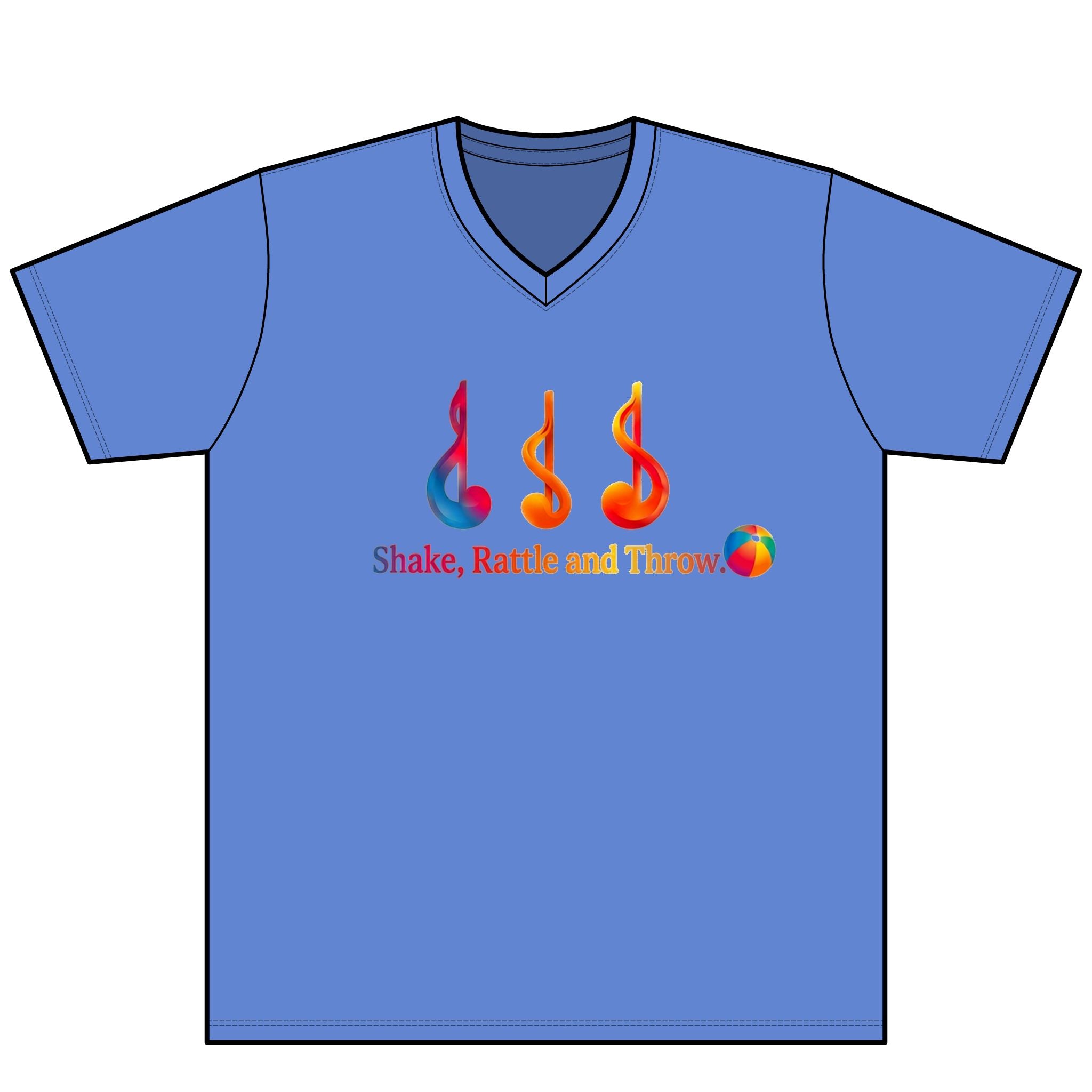 V-Neck T – "Shake, Rattle and Throw" Parkinsons Debra