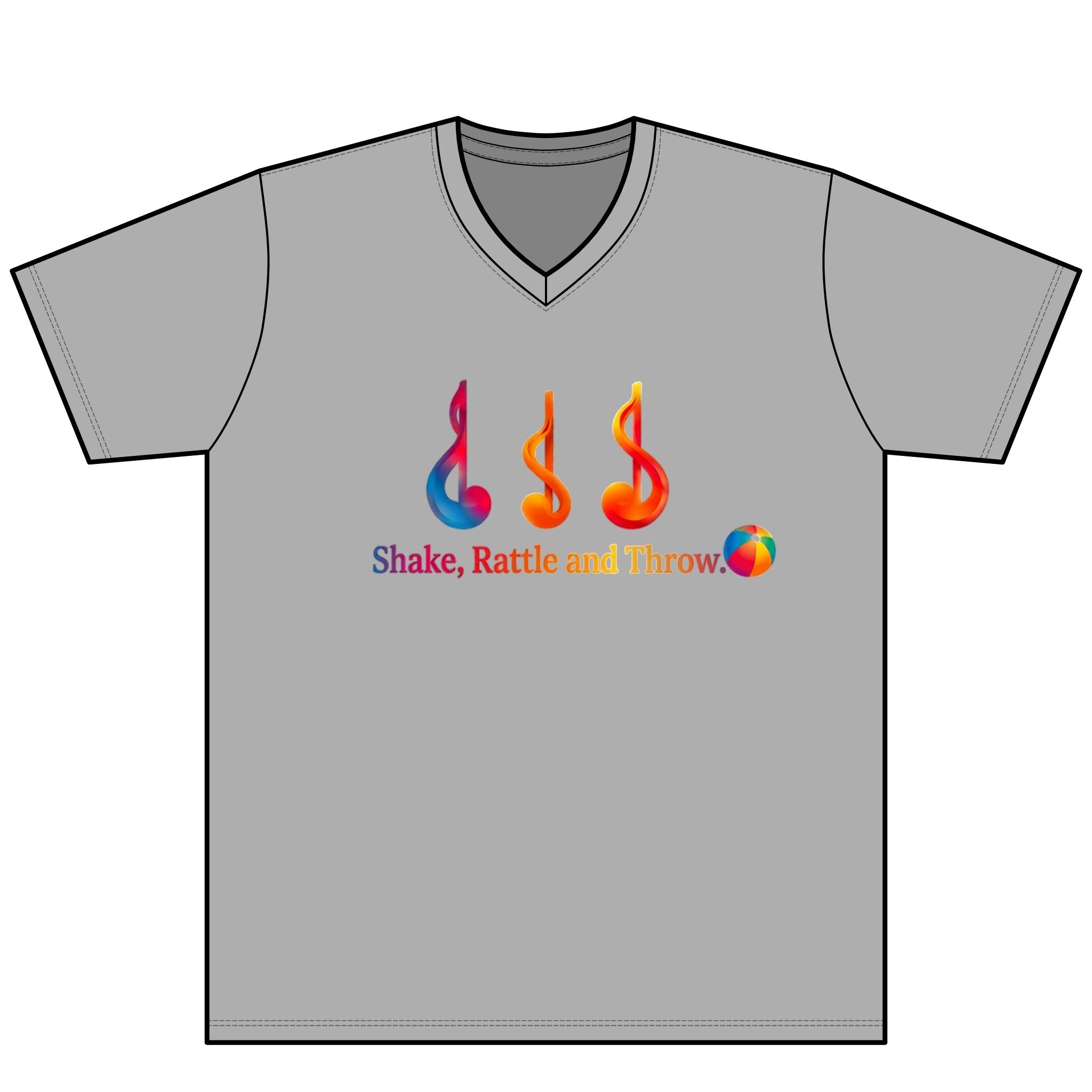 V-Neck T – "Shake, Rattle and Throw" Parkinsons Debra