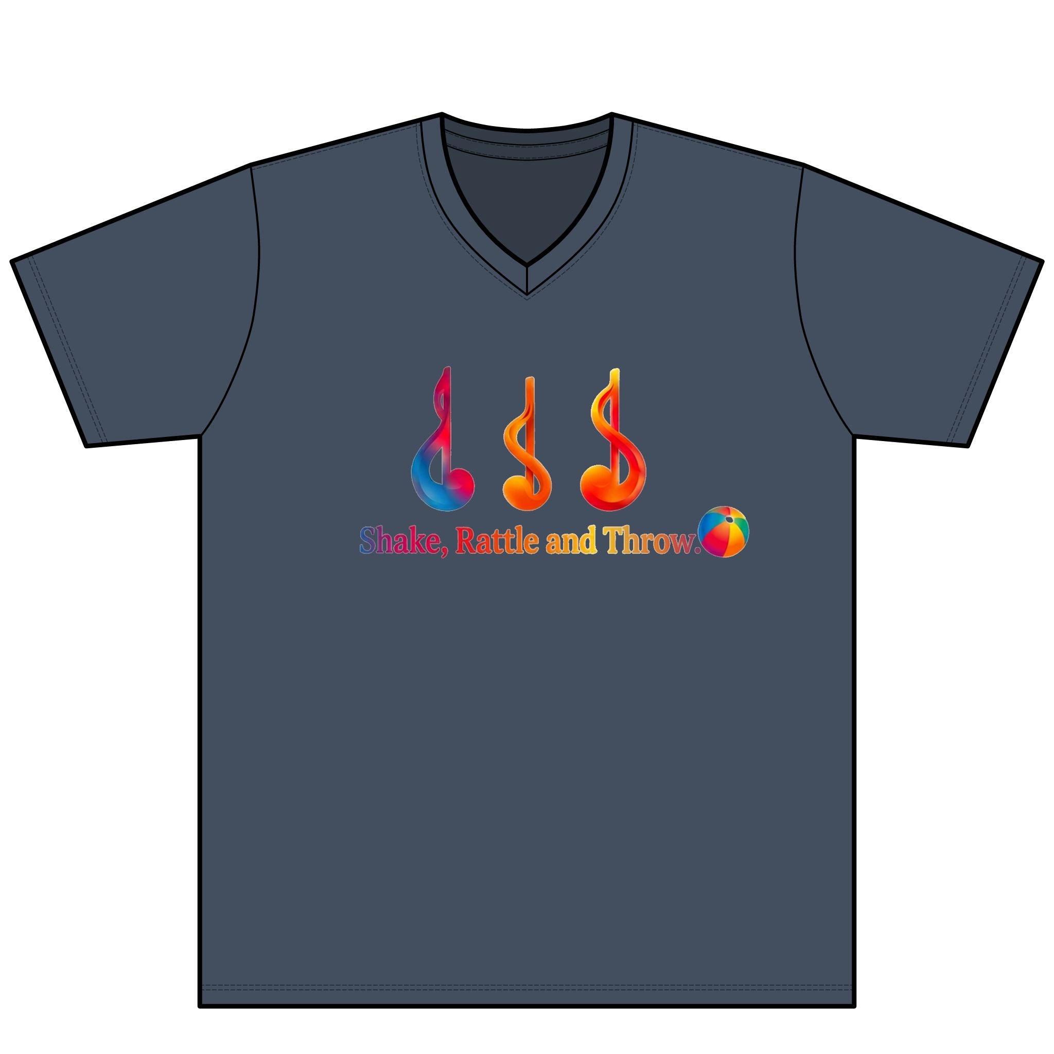 V-Neck T – "Shake, Rattle and Throw" Parkinsons Debra