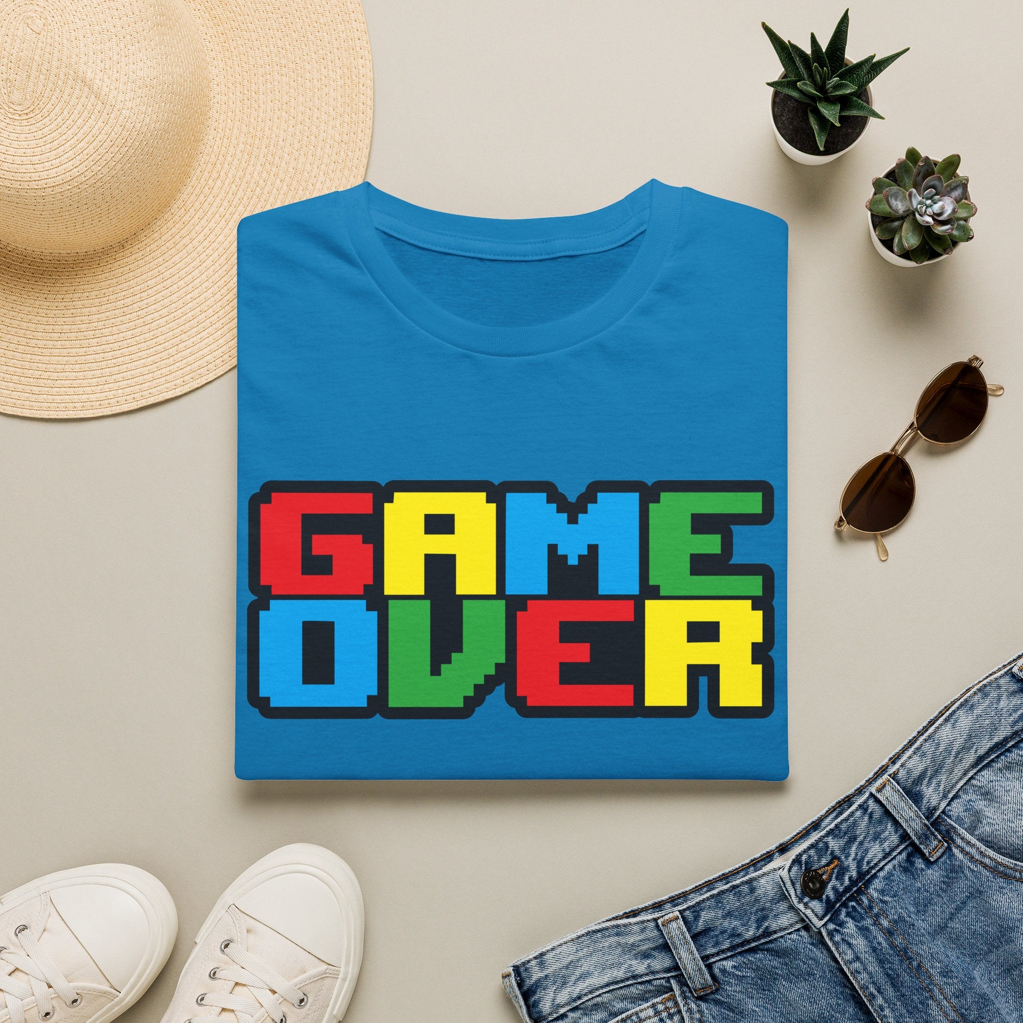 Game Over Retro Arcade Video Pixel T-Shirt — Colorful Gamer Tee