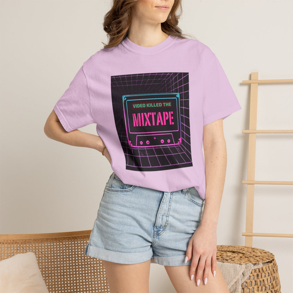 Cassette Mixtape T-Shirt — "Video Killed the Mixtape" Retro 80s Vaporwave Tee