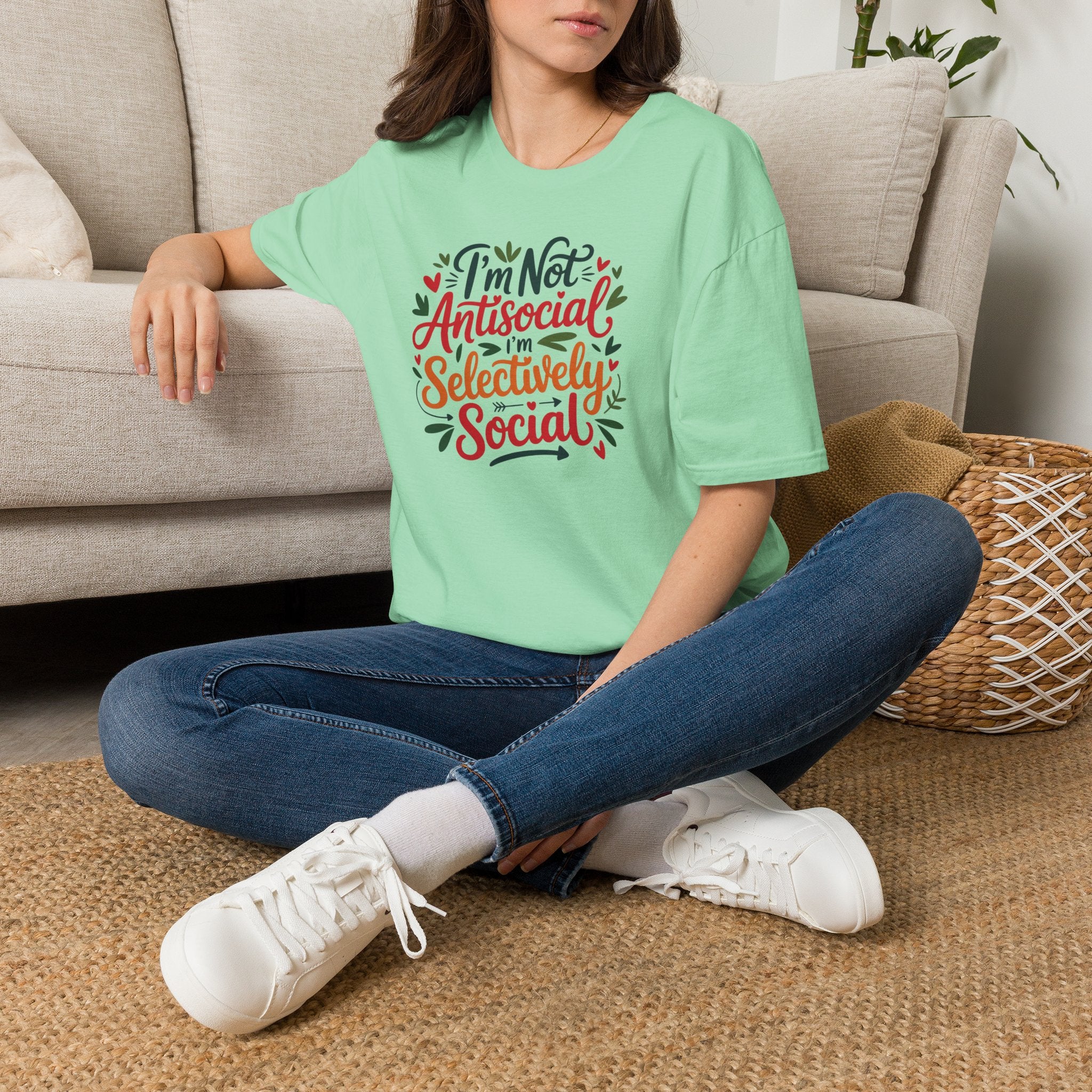 T-Shirt — "I'm Not Antisocial, I'm Selectively Social" Graphic Tee
