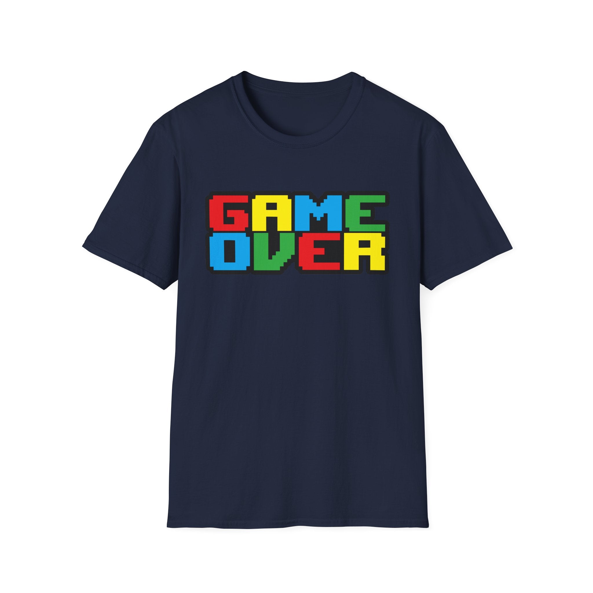 Game Over Retro Arcade Video Pixel T-Shirt — Colorful Gamer Tee