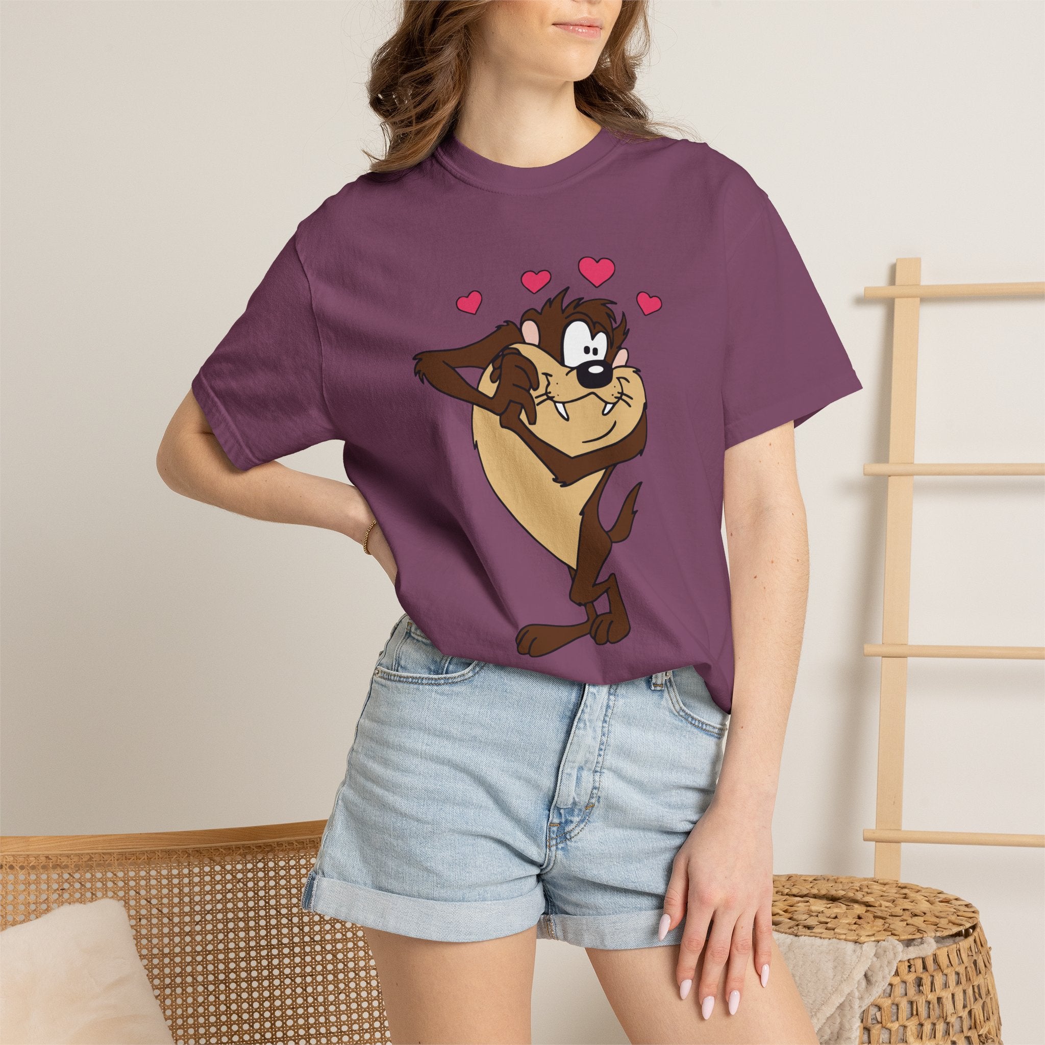 TAZ LOVE Tasmanian Devil Hug Design (Hearts) cartoon