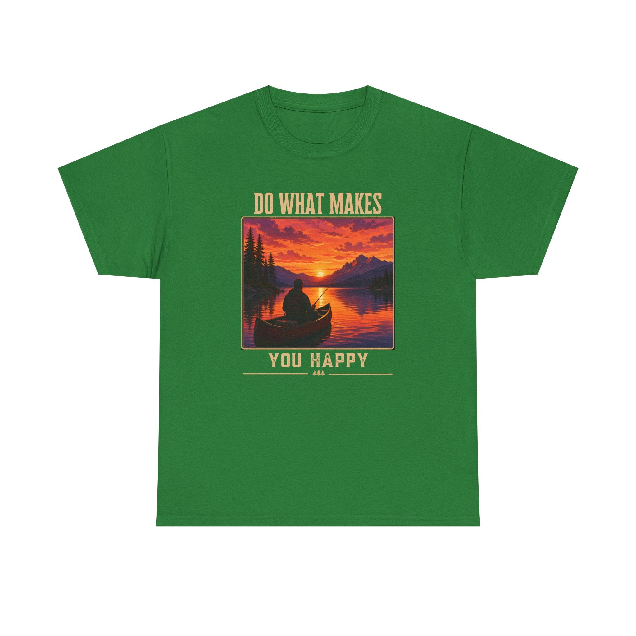 Do What Makes You Happy T-Shirt — Sunset Canoe Lake Graphic Tee