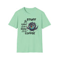 Morning Coffee T‑Shirt — "Stuff the Early Worm, Show Me the Coffee" Cute Sleepy Owl bird Graphic