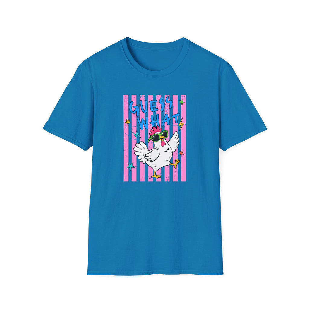T-Shirt — "Guess What" Funny Sunglasses Chicken Graphic Tee