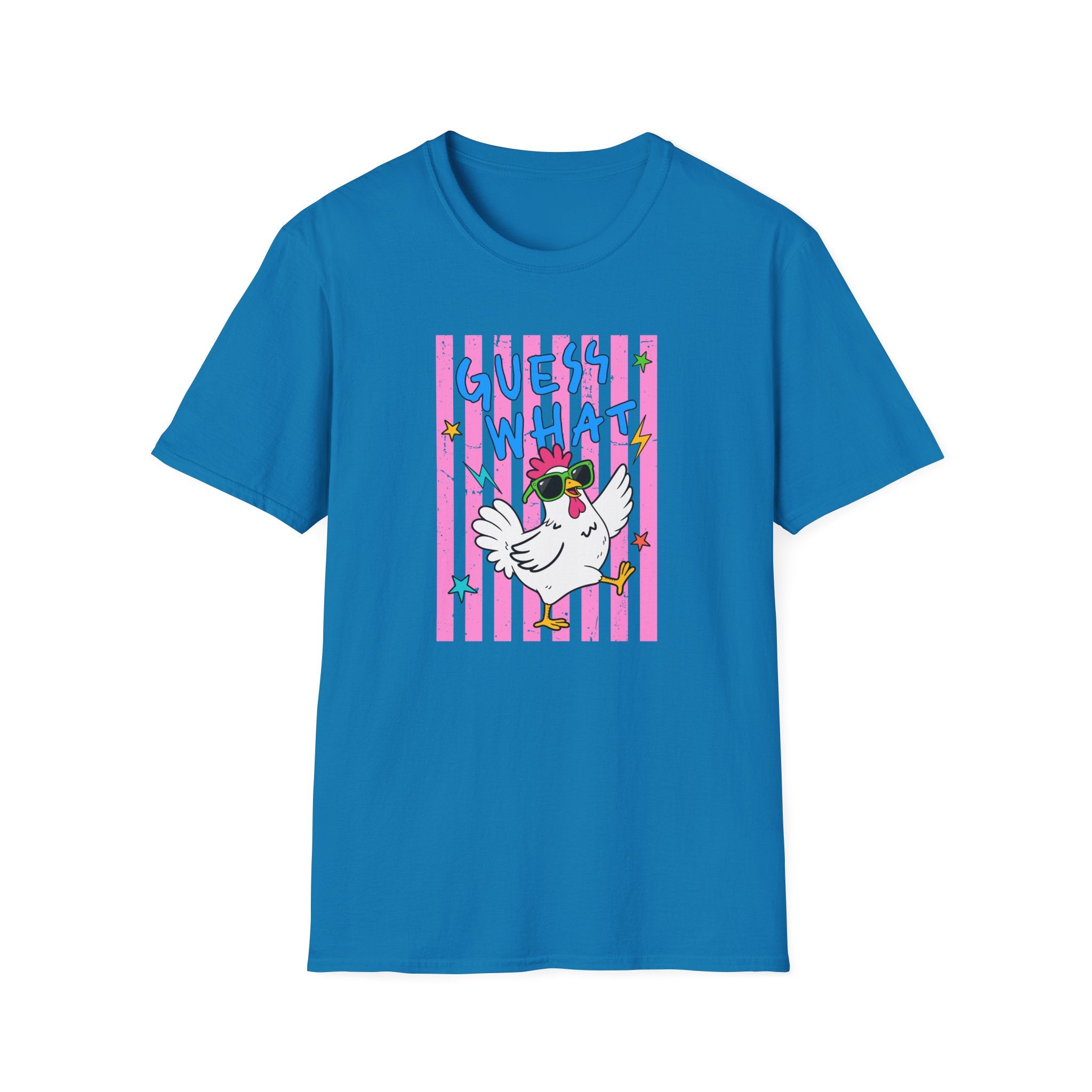 T-Shirt — "Guess What" Funny Sunglasses Chicken Graphic Tee