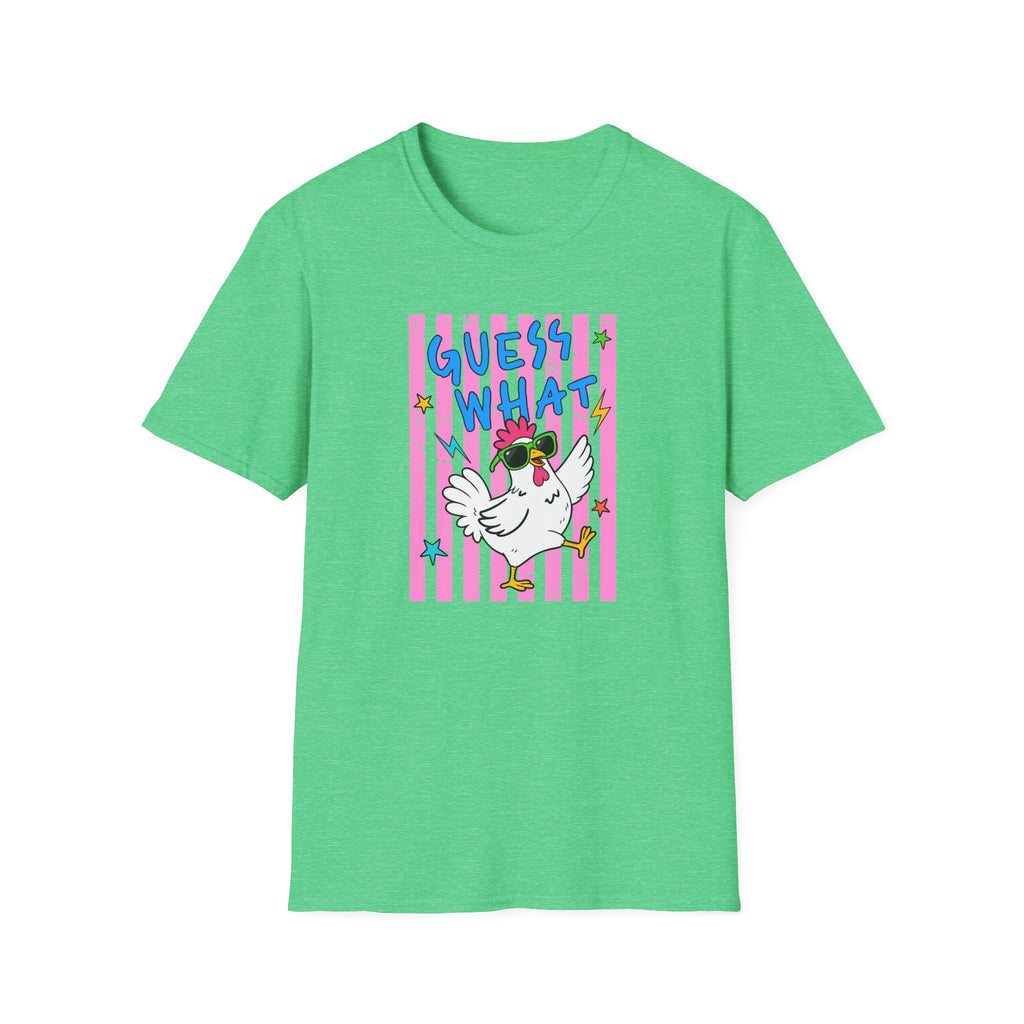 T-Shirt — "Guess What" Funny Sunglasses Chicken Graphic Tee