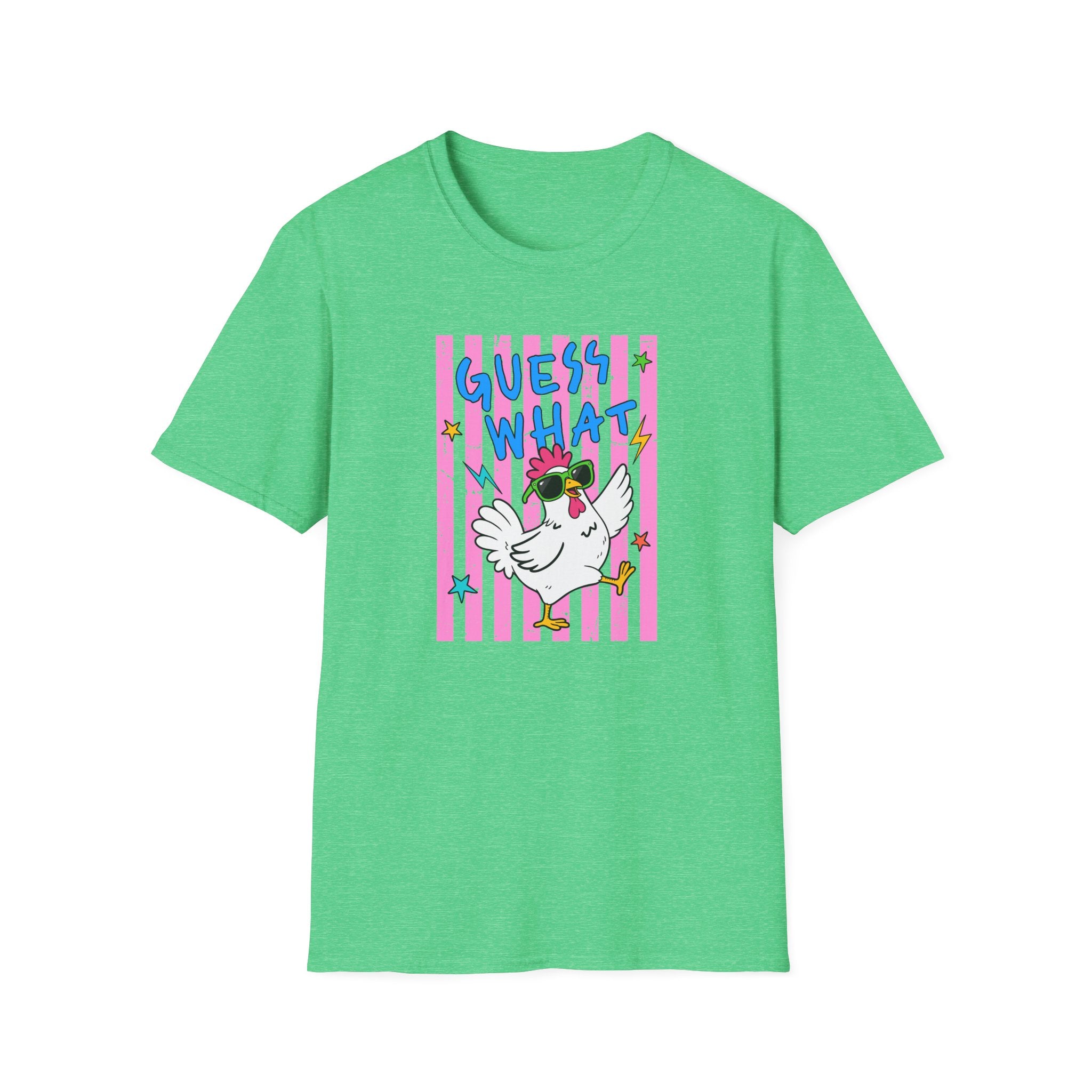 T-Shirt — "Guess What" Funny Sunglasses Chicken Graphic Tee