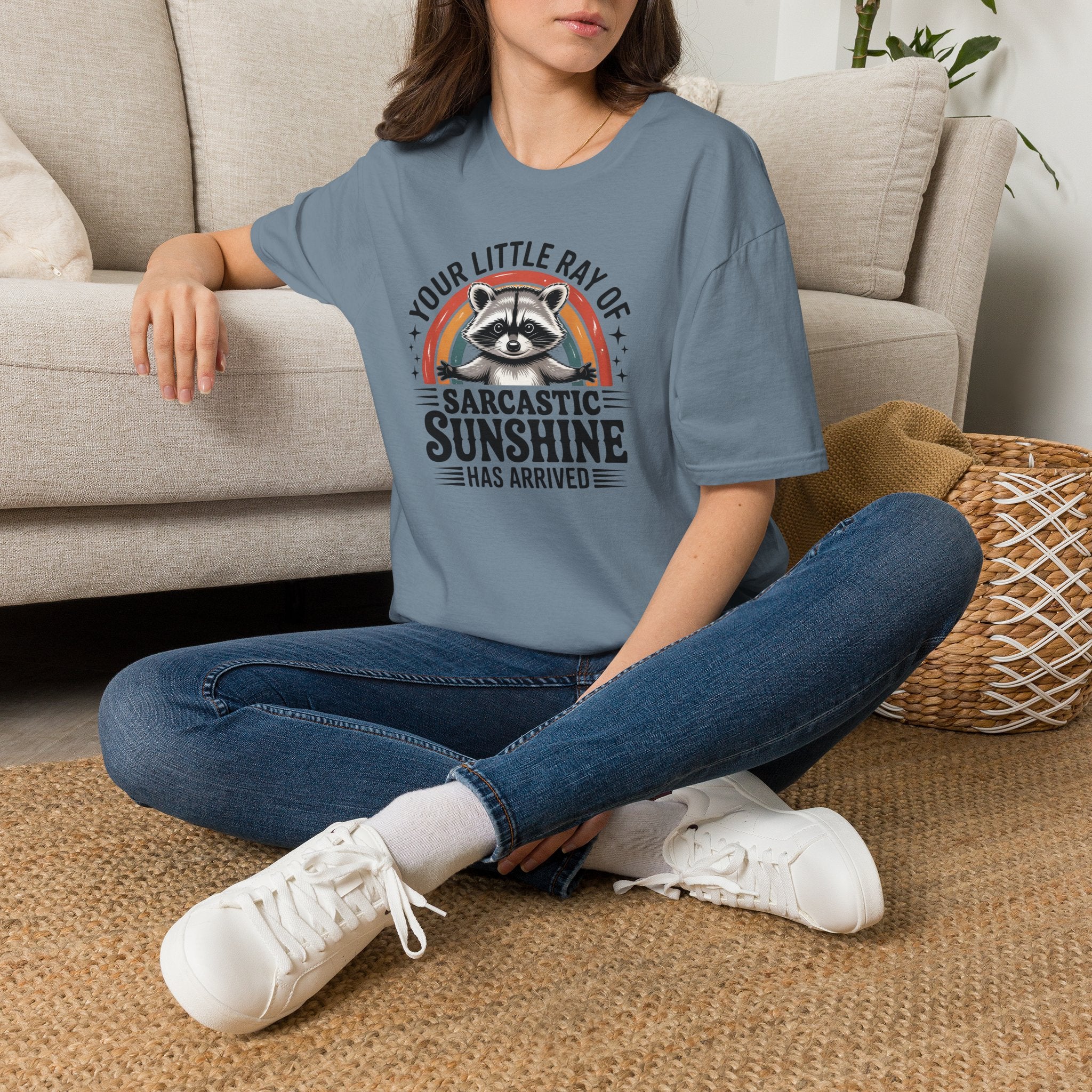 Sarcastic Sunshine T-Shirt — "Your Little Ray of Sarcastic Sunshine" Racoon Graphic