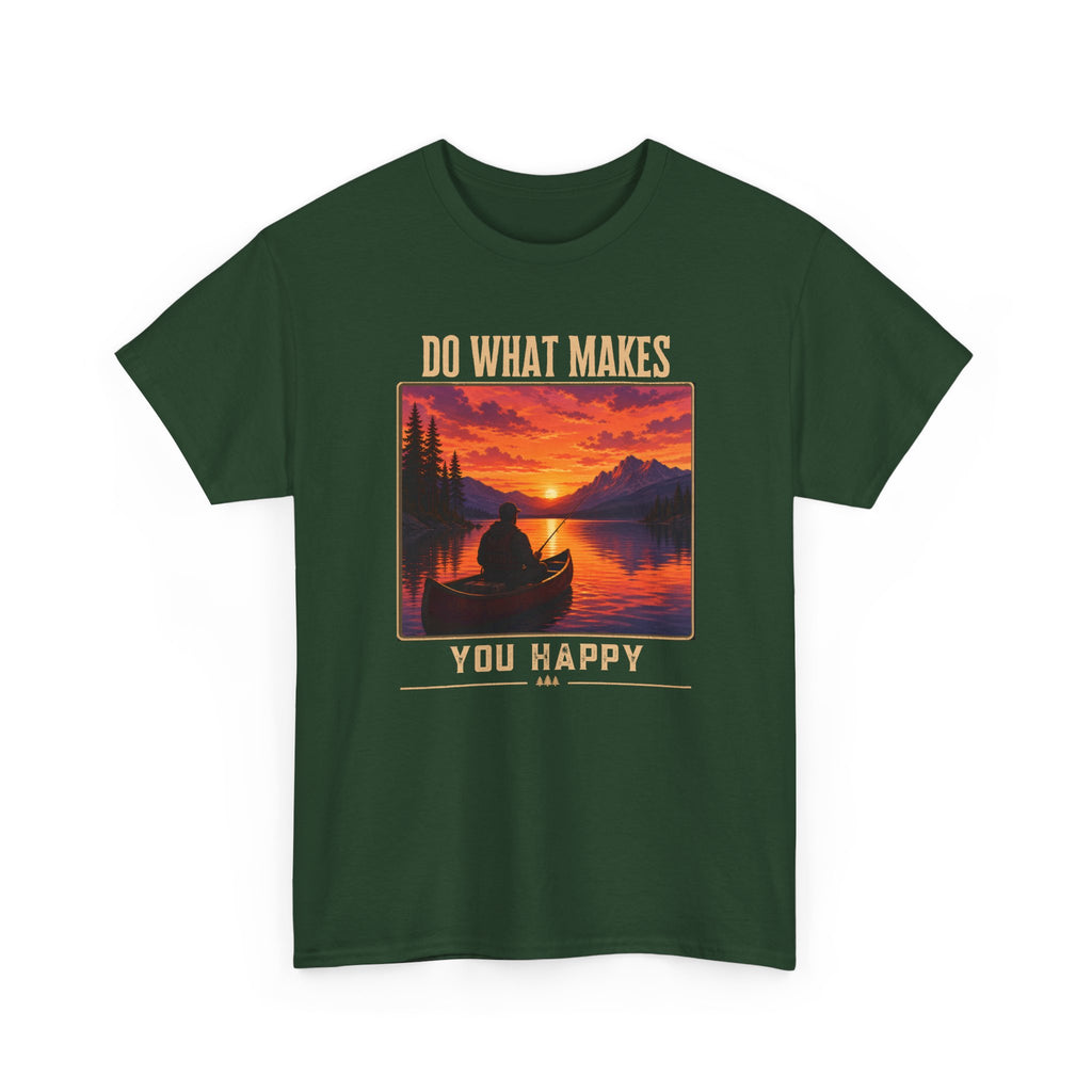 Do What Makes You Happy T-Shirt — Sunset Canoe Lake Graphic Tee