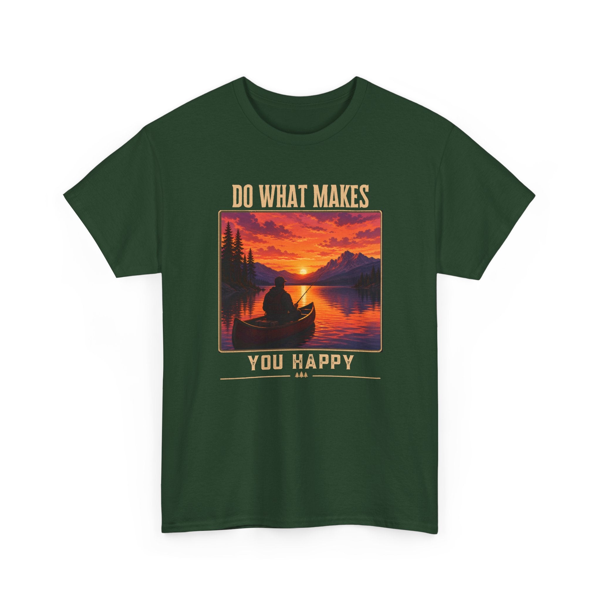 Do What Makes You Happy T-Shirt — Sunset Canoe Lake Graphic Tee