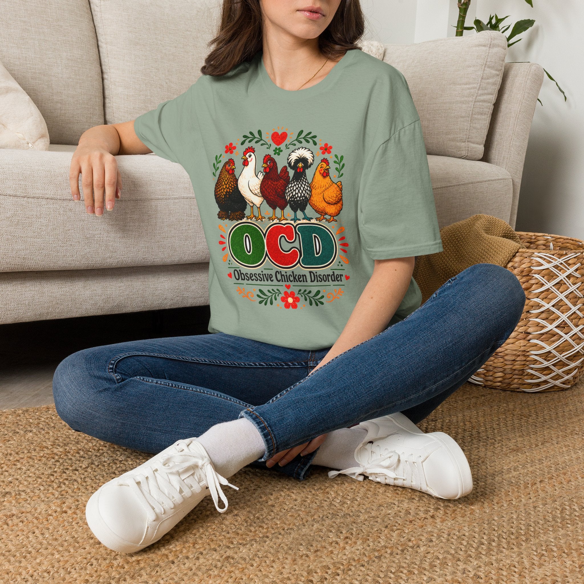 Chicken Lover T‑Shirt — 'OCD Obsessive Chicken Disorder' Cute Farm Hen Graphic Tee
