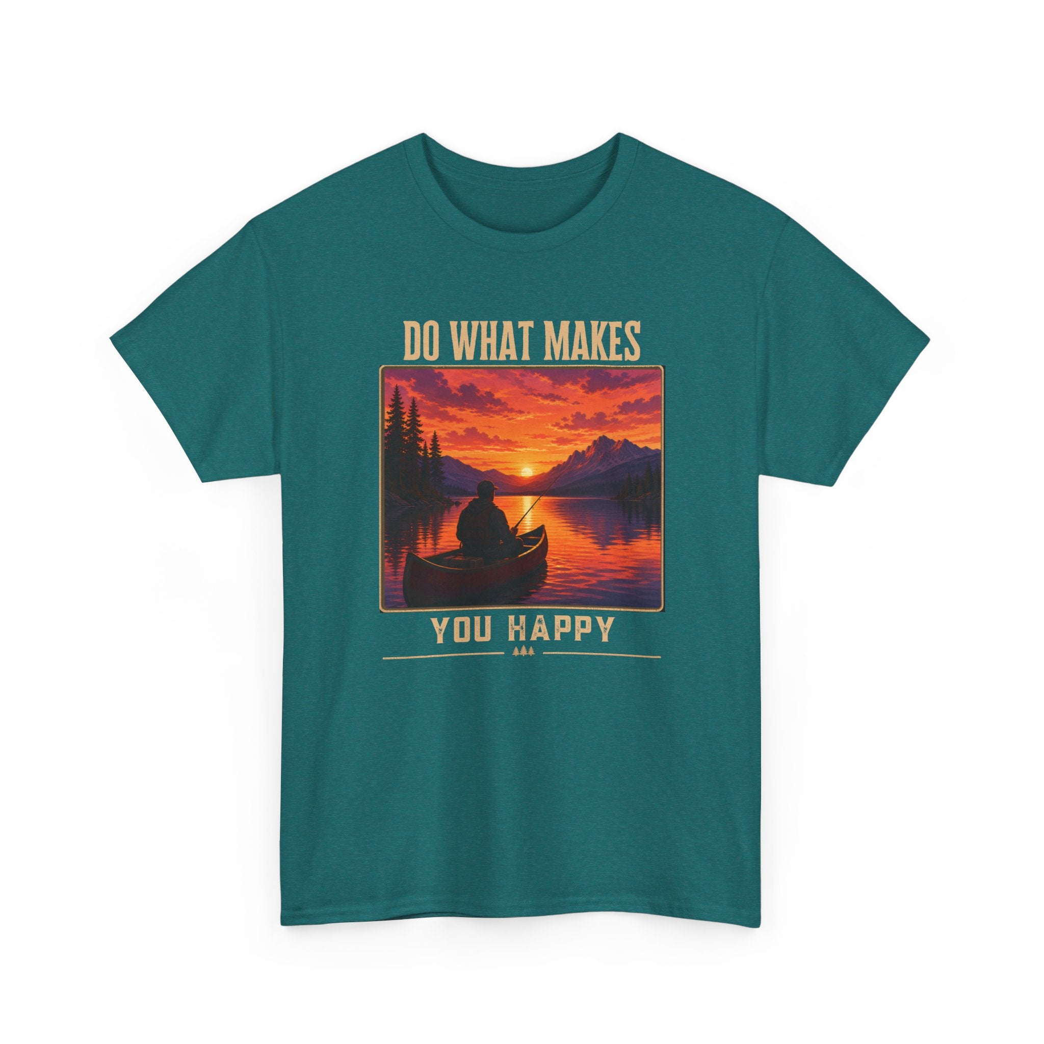 Do What Makes You Happy T-Shirt — Sunset Canoe Lake Graphic Tee