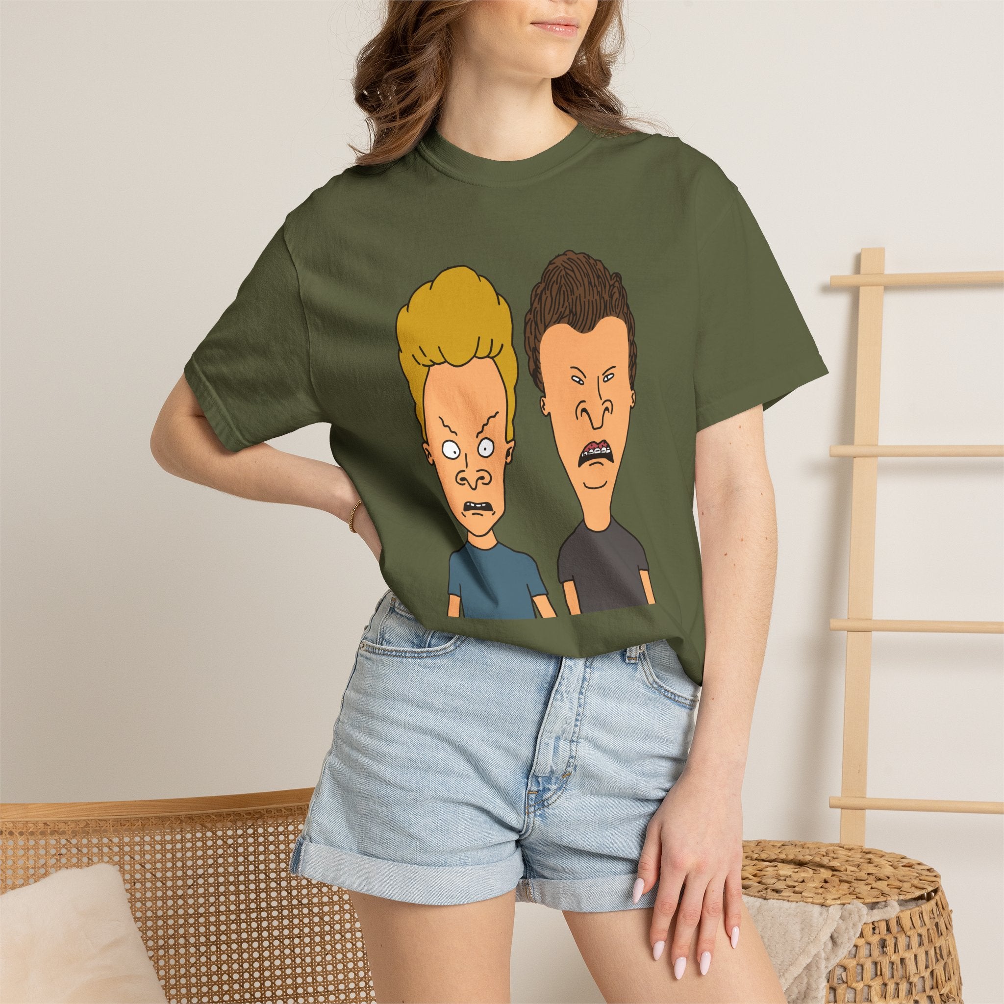 Beevis Butthead Graphic Iconic Cartoon Duo Face