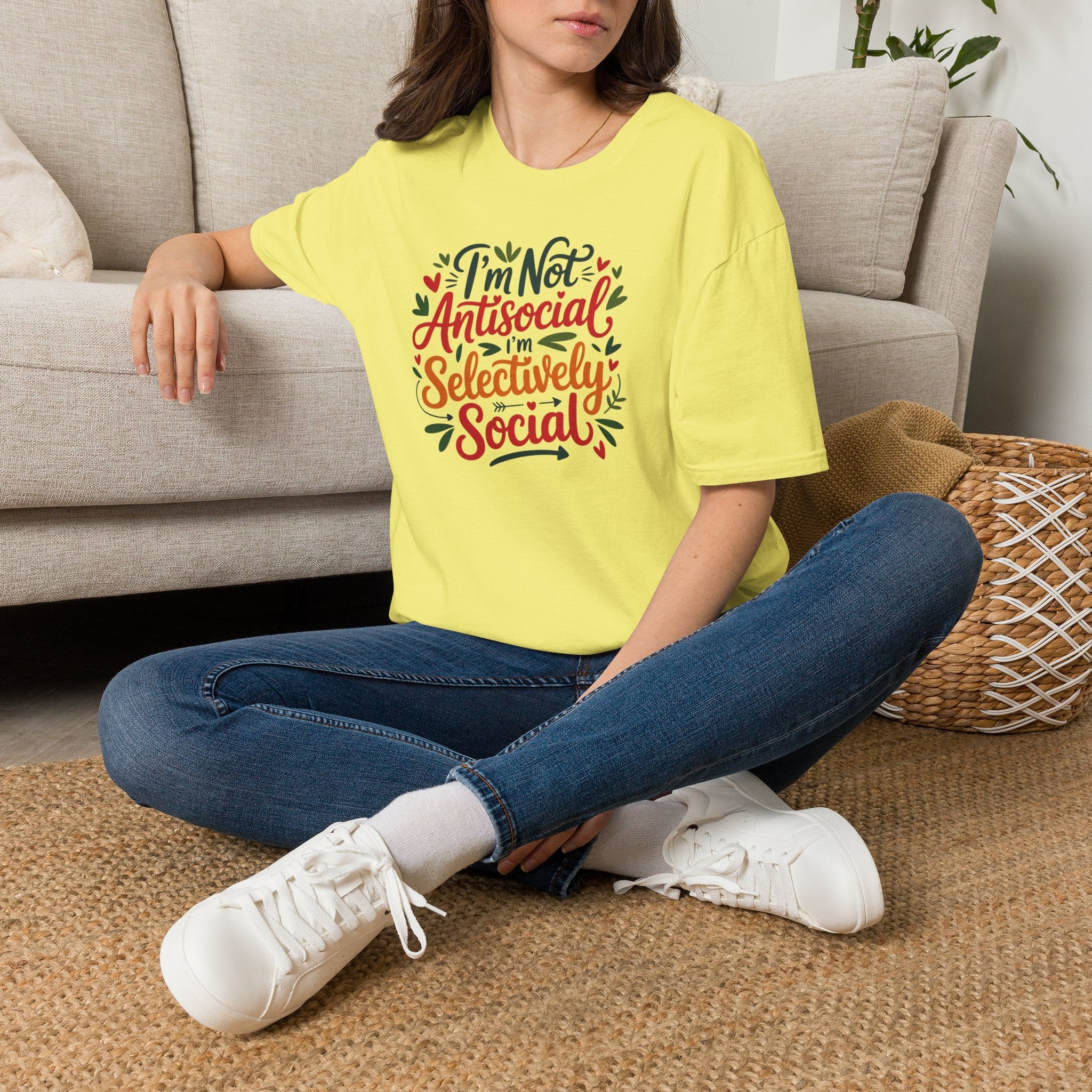 T-Shirt — "I'm Not Antisocial, I'm Selectively Social" Graphic Tee