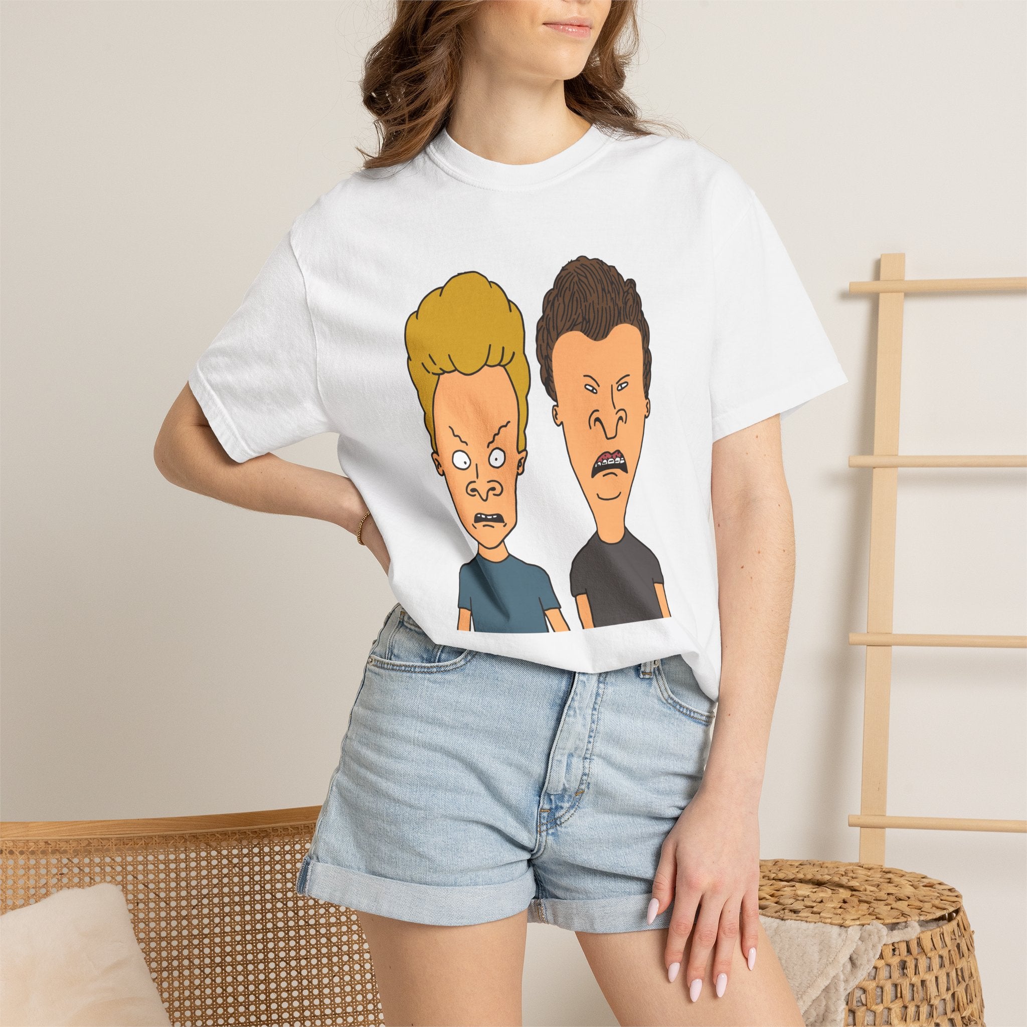 Beevis Butthead Graphic Iconic Cartoon Duo Face