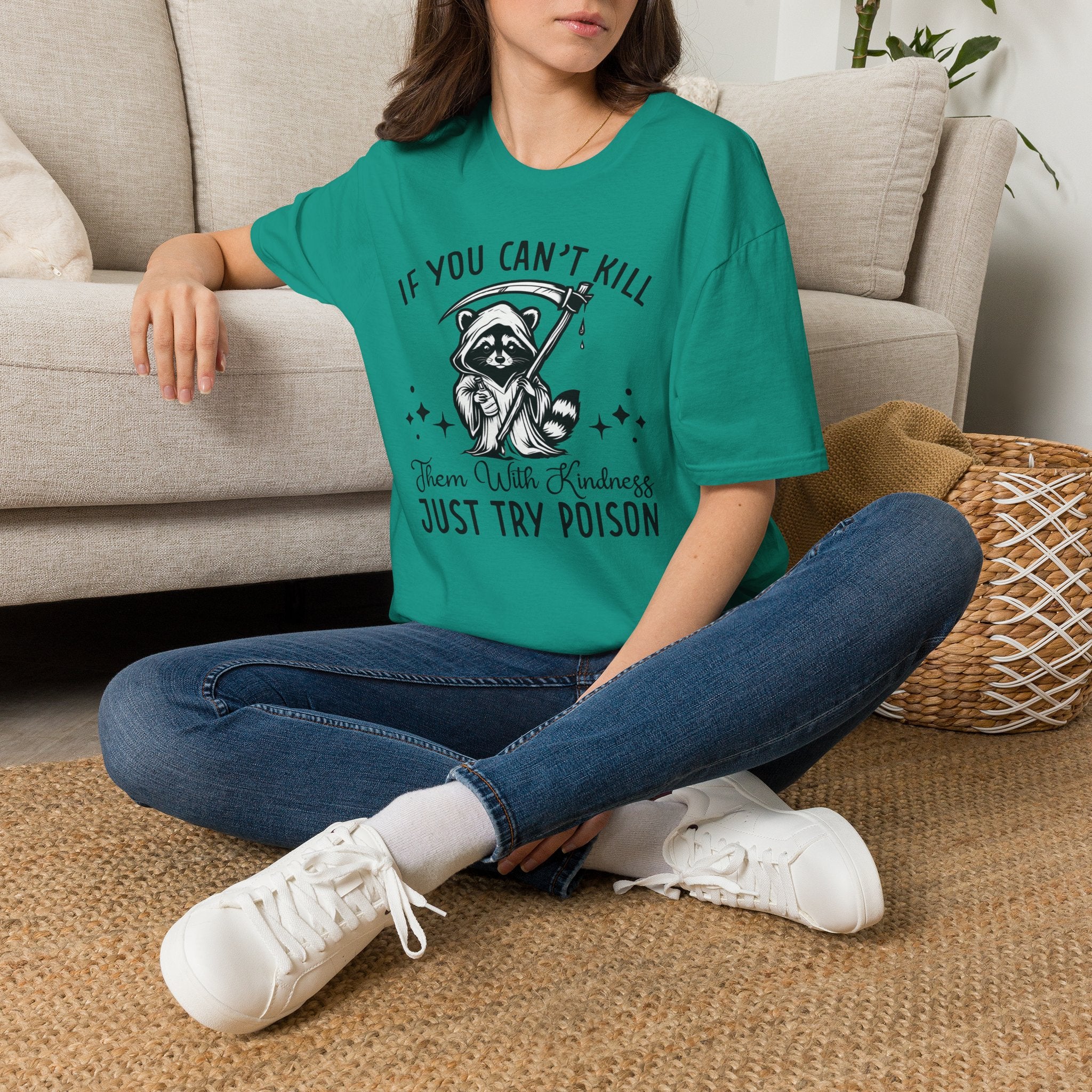 If You Can’t Kill Raccoon Tee — Funny Grim Reaper Graphic T-Shirt