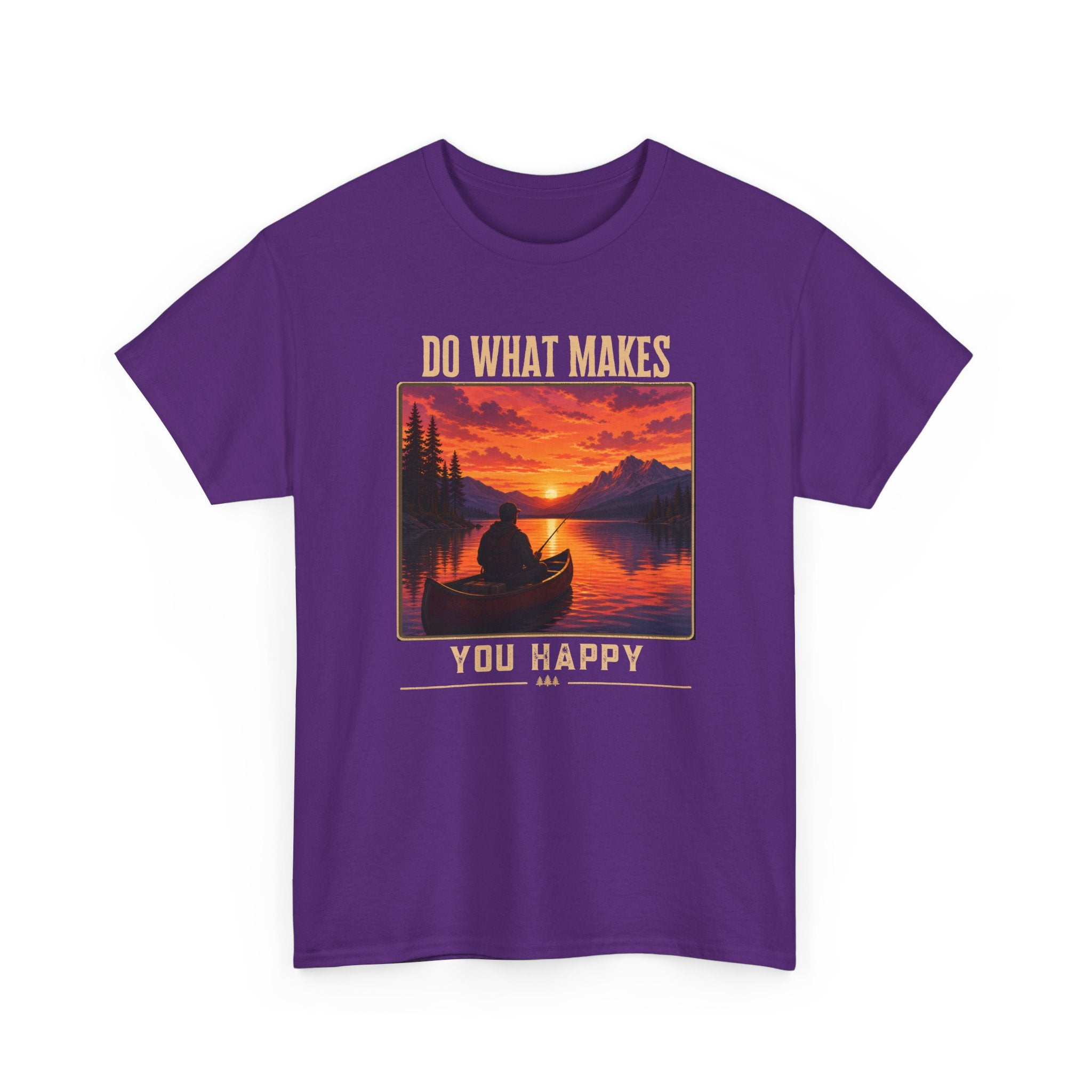Do What Makes You Happy T-Shirt — Sunset Canoe Lake Graphic Tee