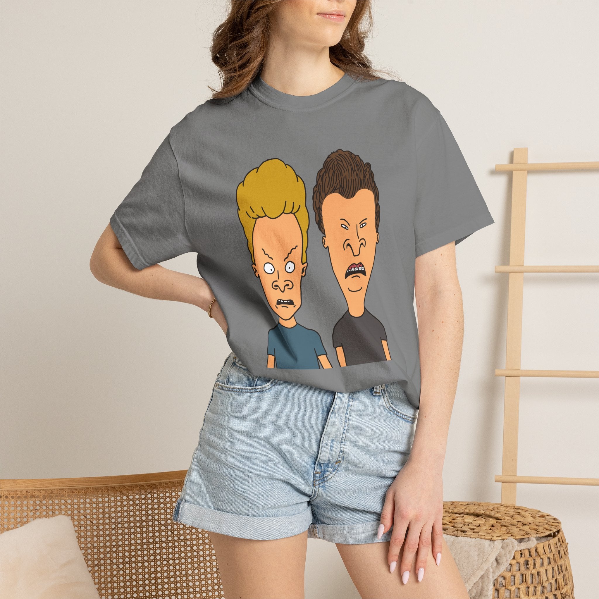 Beevis Butthead Graphic Iconic Cartoon Duo Face