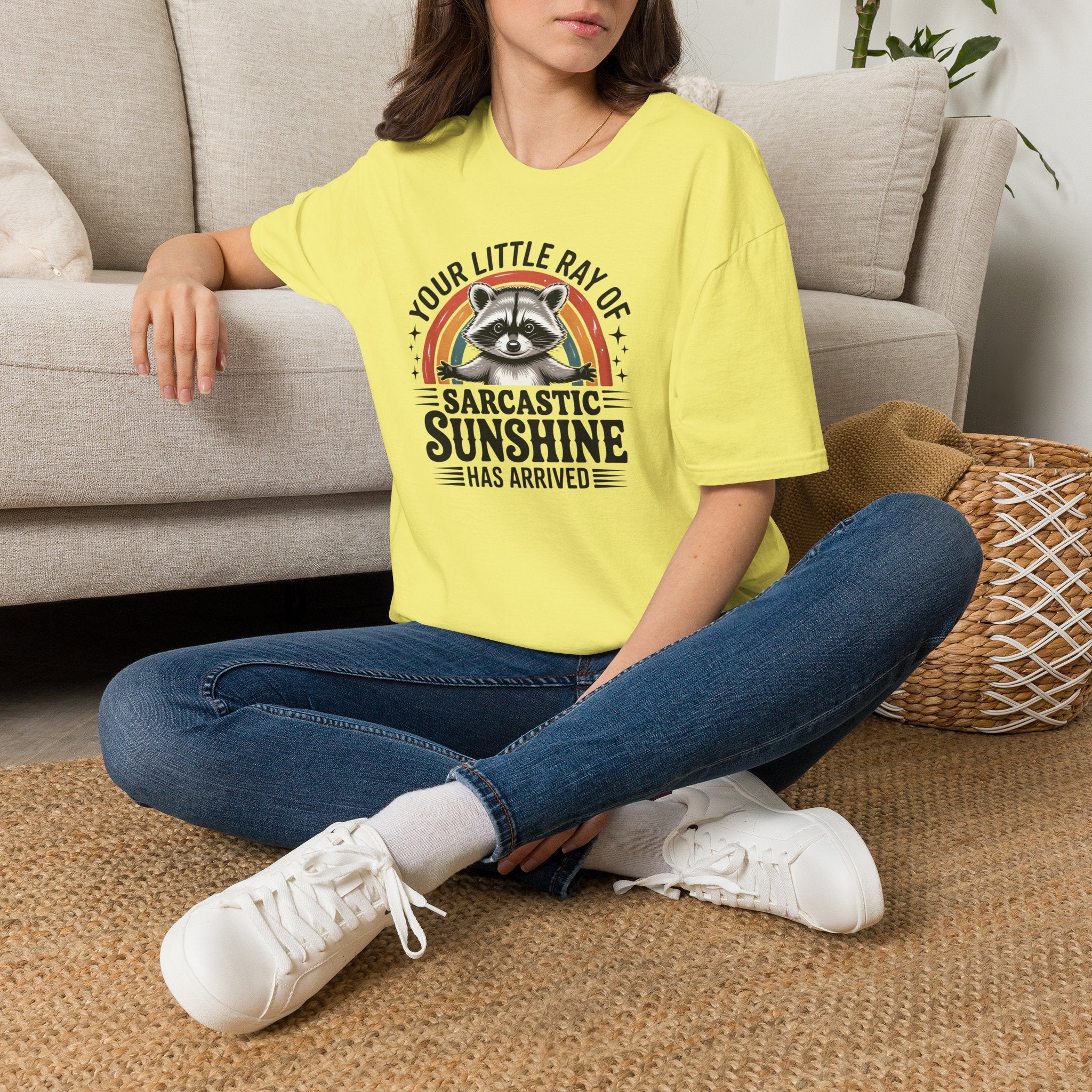 Sarcastic Sunshine T-Shirt — "Your Little Ray of Sarcastic Sunshine" Racoon Graphic