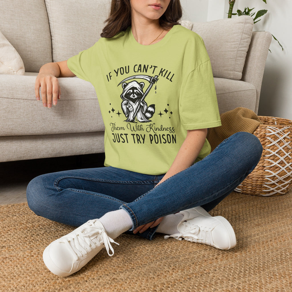 If You Can’t Kill Raccoon Tee — Funny Grim Reaper Graphic T-Shirt