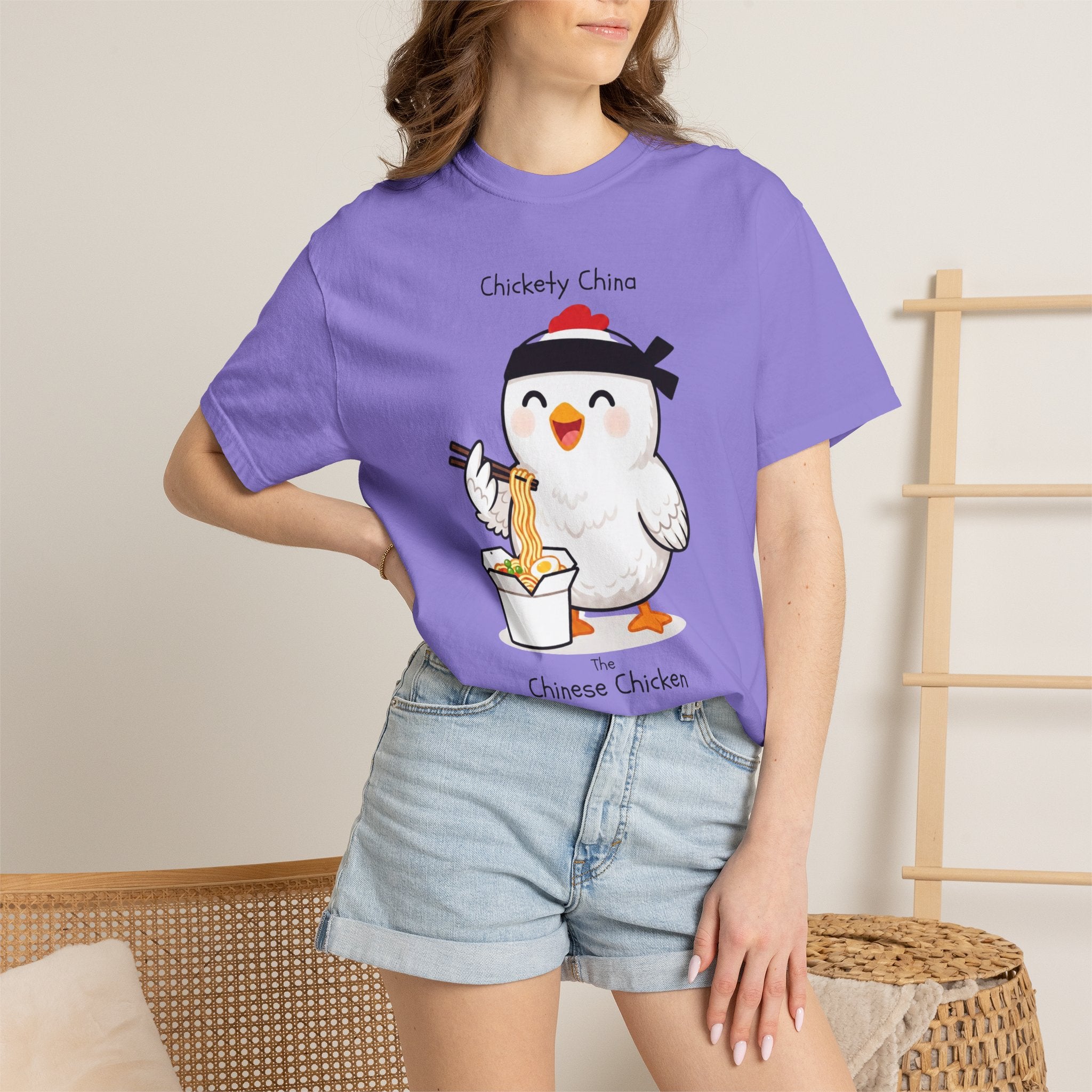 Chinese Chicken Ramen T-Shirt — Chickety China sumo Cute Noodle Chicken Graphic Tee
