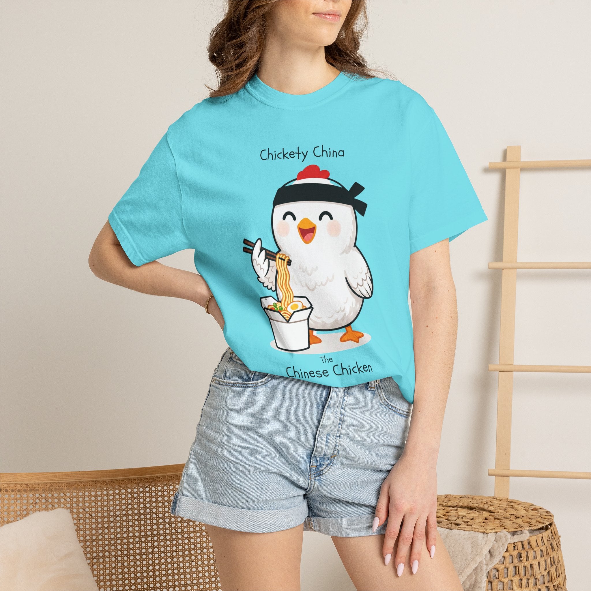Chinese Chicken Ramen T-Shirt — Chickety China sumo Cute Noodle Chicken Graphic Tee