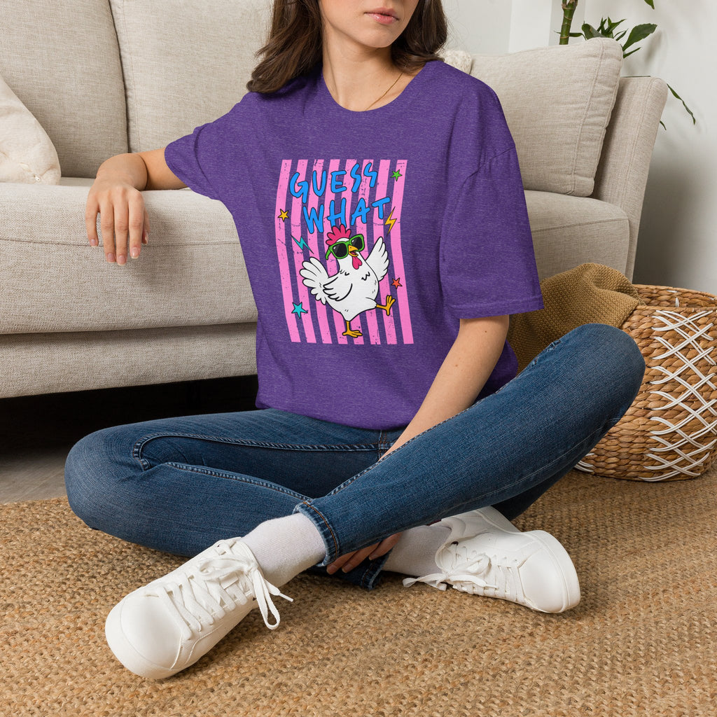 T-Shirt — "Guess What" Funny Sunglasses Chicken Graphic Tee