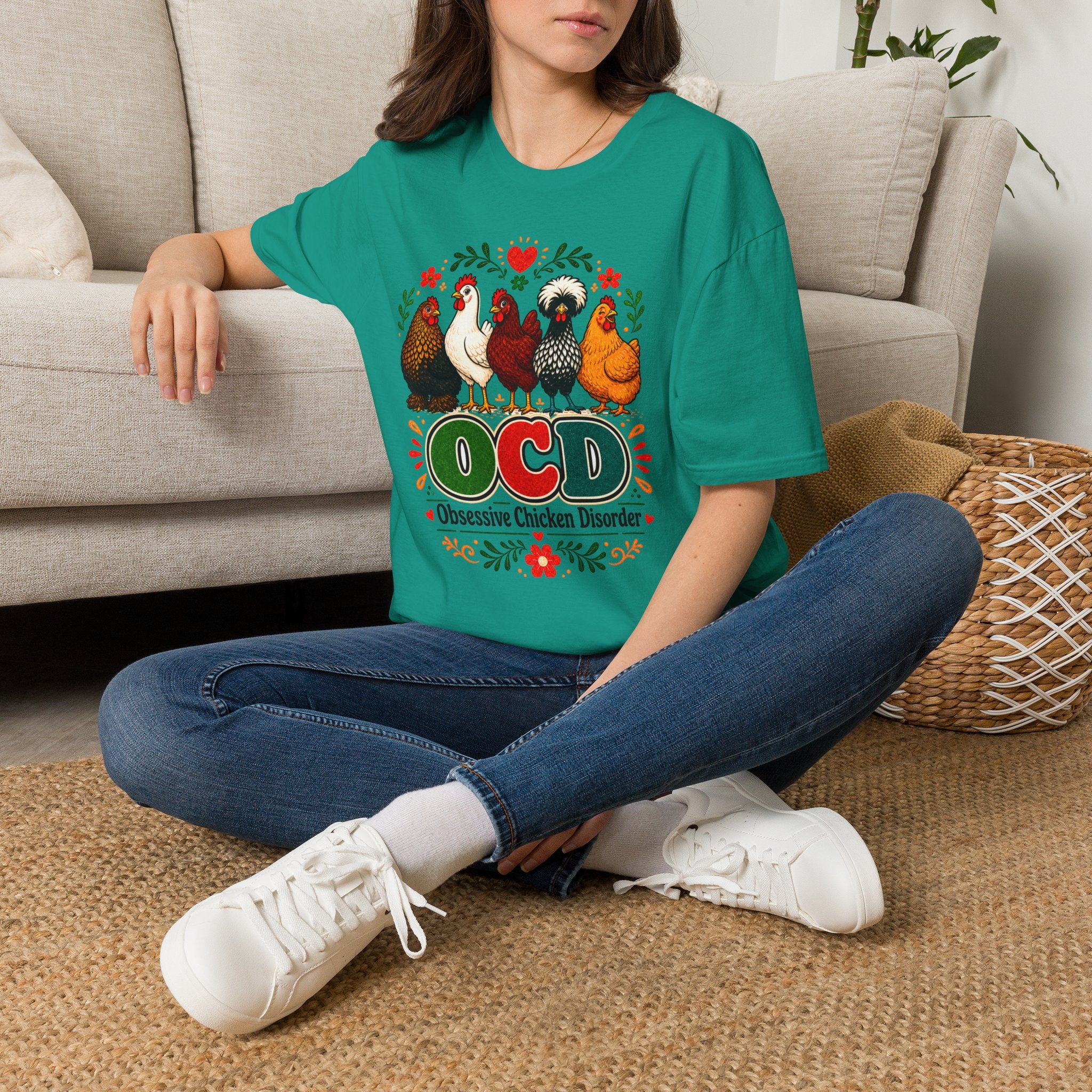 Chicken Lover T‑Shirt — 'OCD Obsessive Chicken Disorder' Cute Farm Hen Graphic Tee
