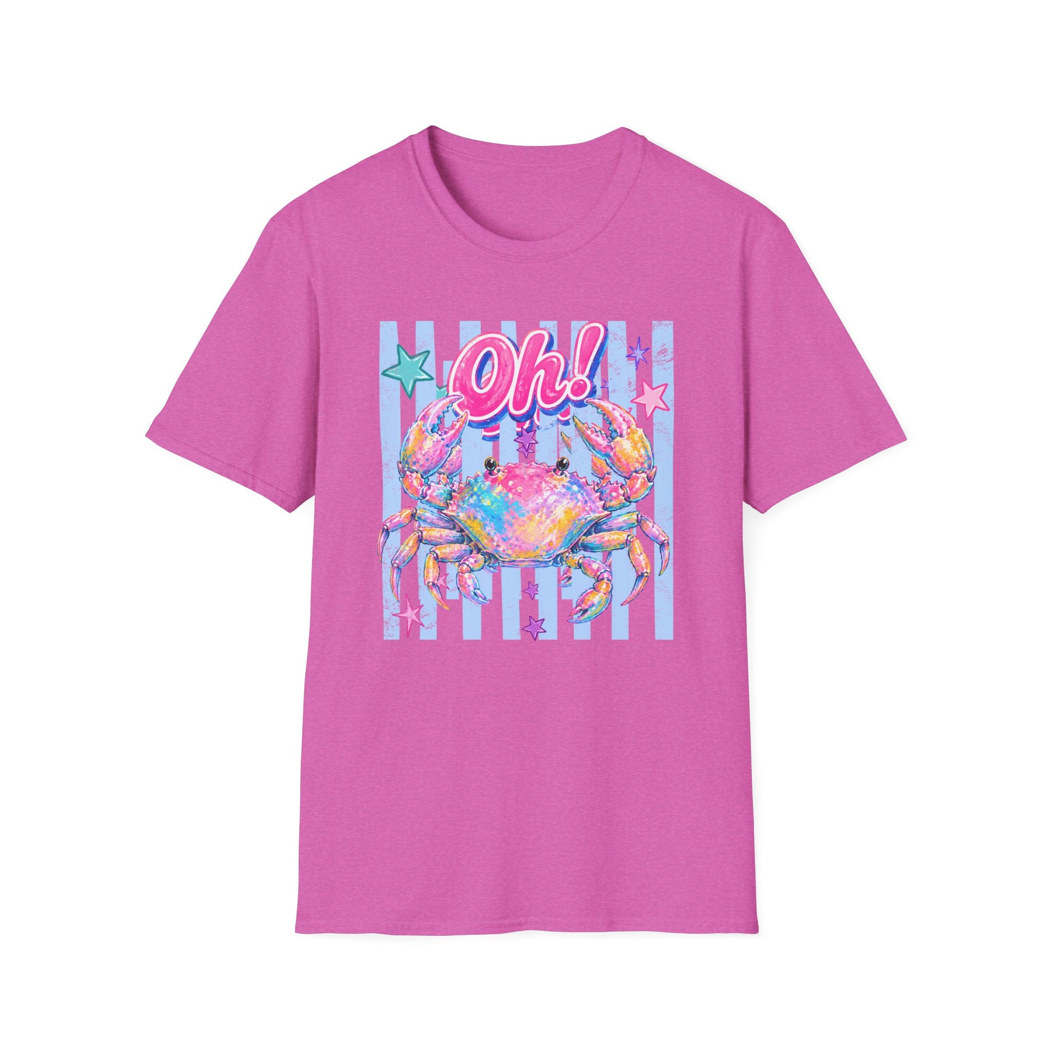 Crab "Oh!" Graphic T‑Shirt — Colorful Coastal Beach Tee