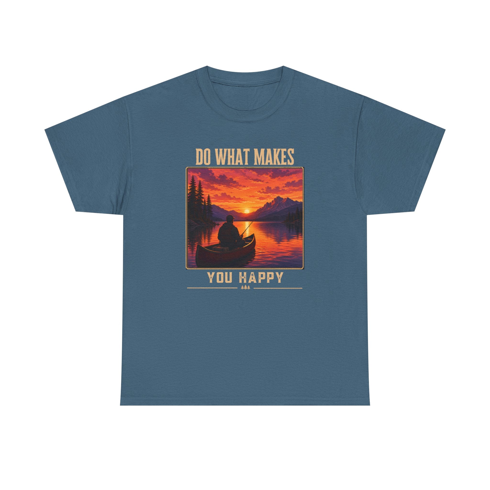 Do What Makes You Happy T-Shirt — Sunset Canoe Lake Graphic Tee