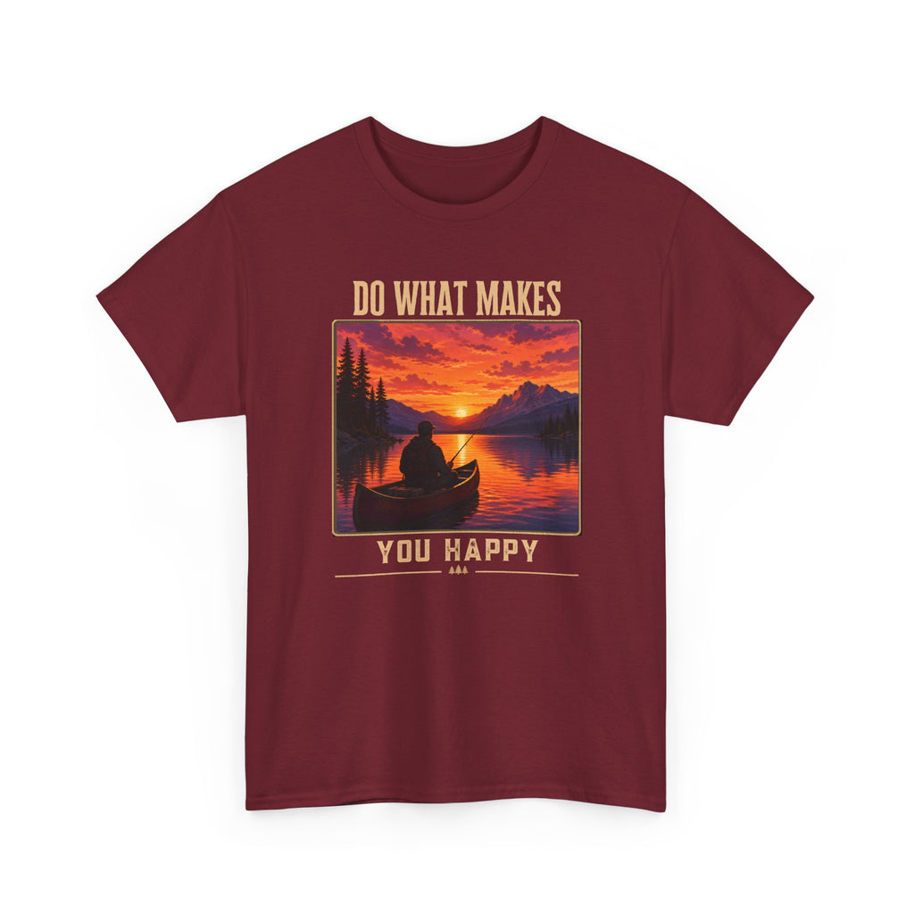 Do What Makes You Happy T-Shirt — Sunset Canoe Lake Graphic Tee