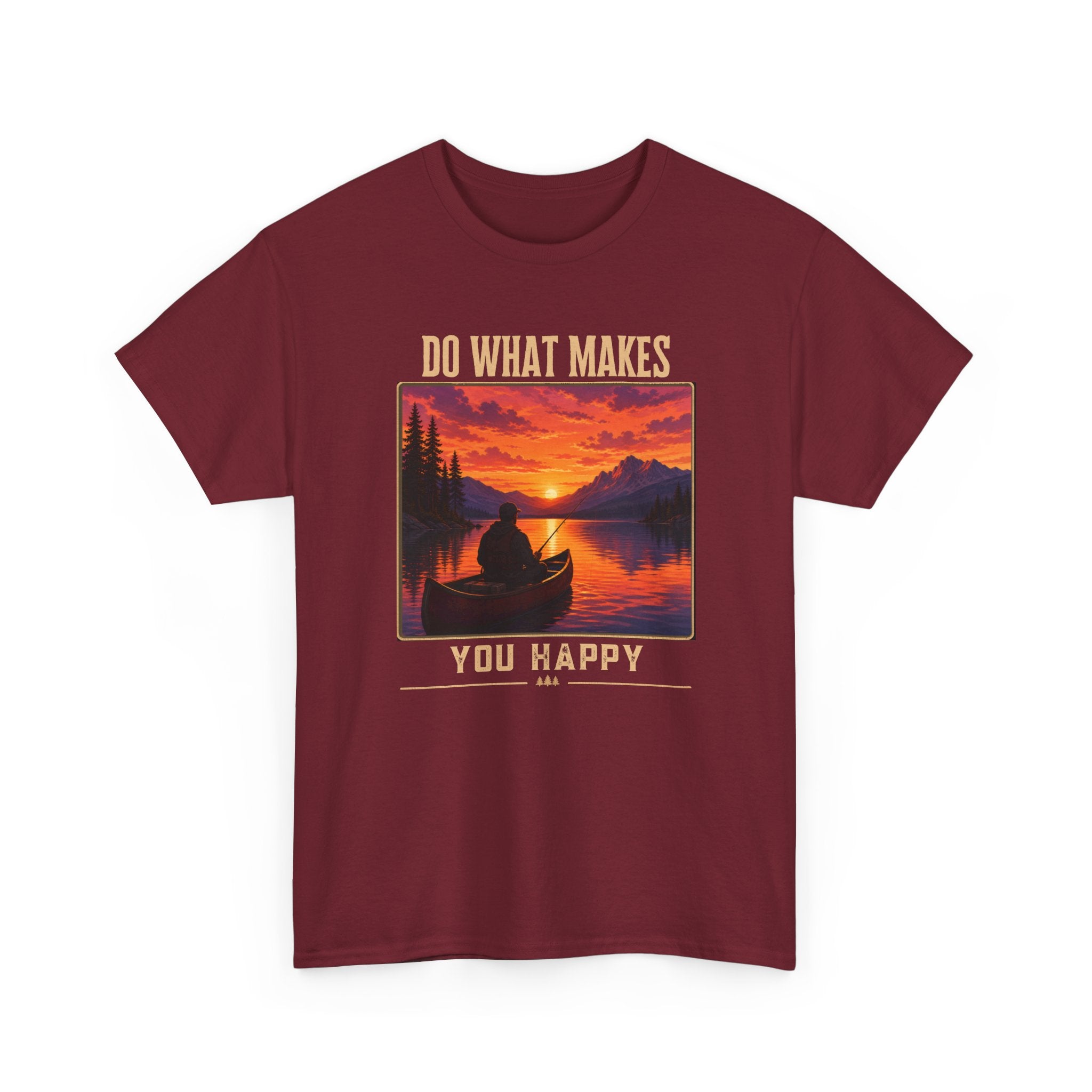 Do What Makes You Happy T-Shirt — Sunset Canoe Lake Graphic Tee
